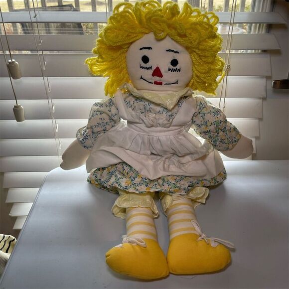 Raggedy Ann Other - Handmade Raggedy Ann Doll 20" Classic Collectible Yellow Hair Soft Cuddly